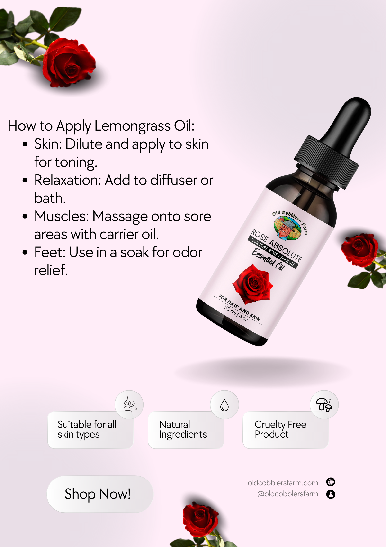 Absolute Rose Oil by Old Cobblers Farm